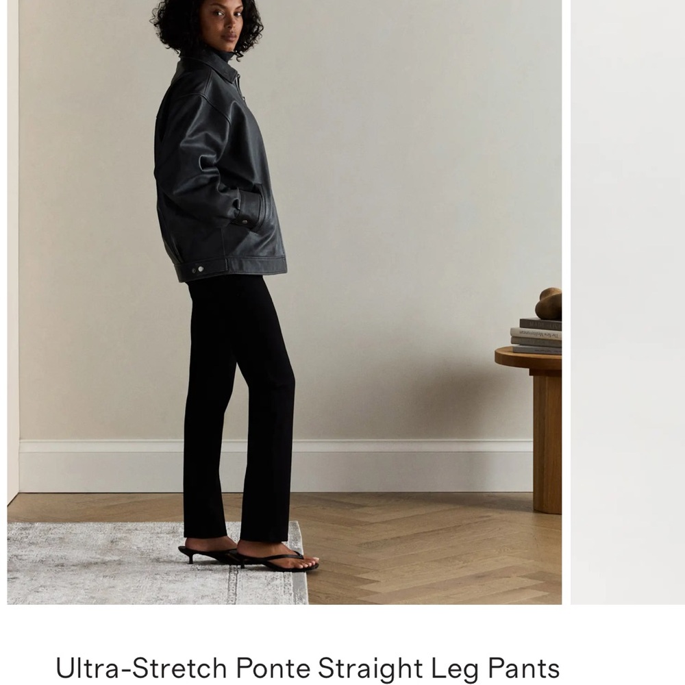 Quince Black Straight Leg Pants